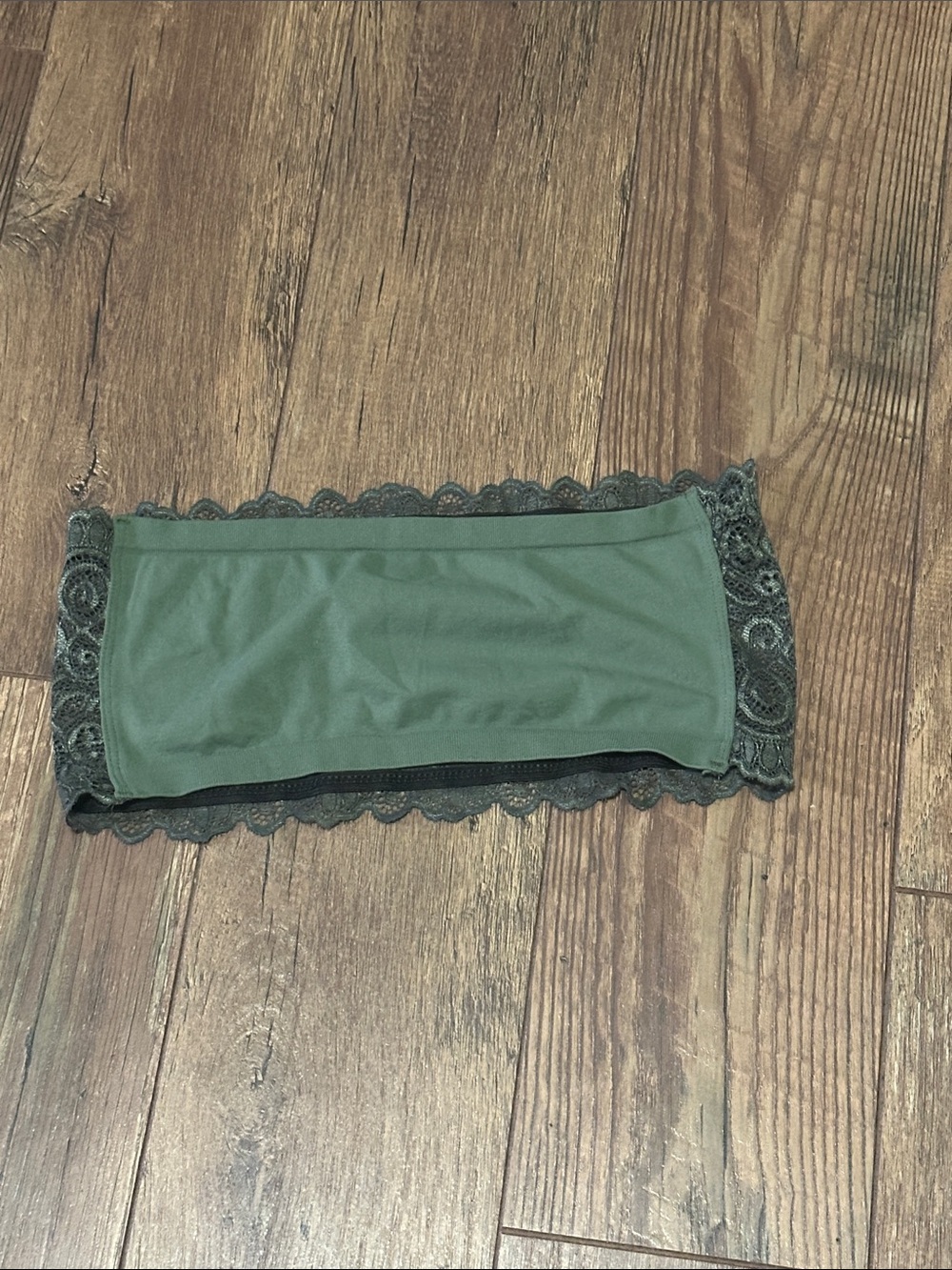 FP Intimately Olive Green Lace-Trim Bandeau Top M/L